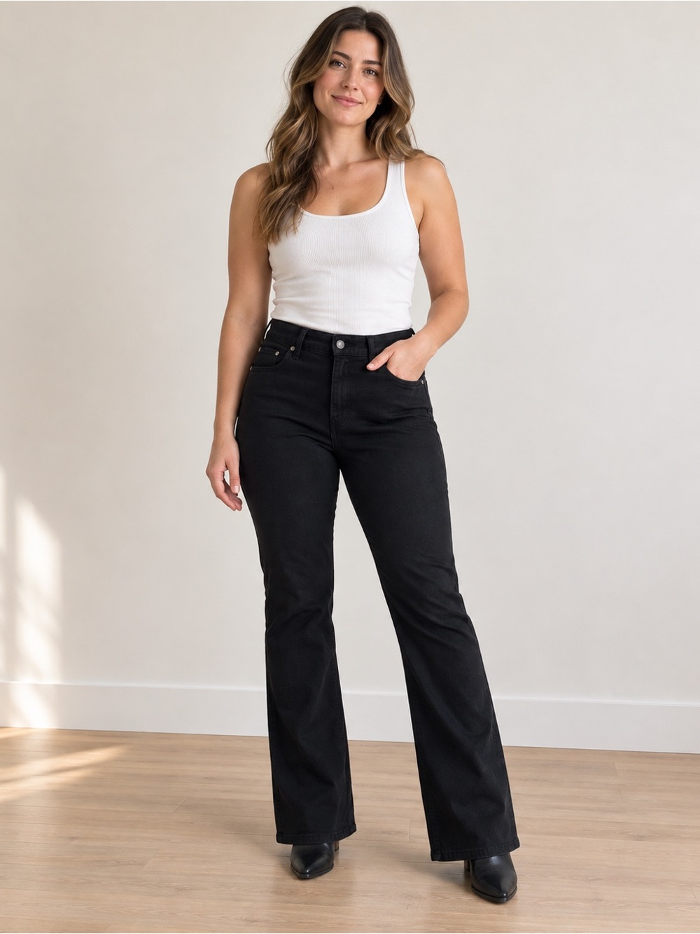 Lauren Ralph Lauren Women’s Black Bootcut Jeans Size 8 High Rise Stretch NWT